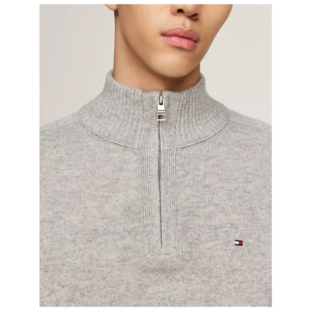 Tommy Hilfiger Wollen Half-Zip Trui Gray Heren