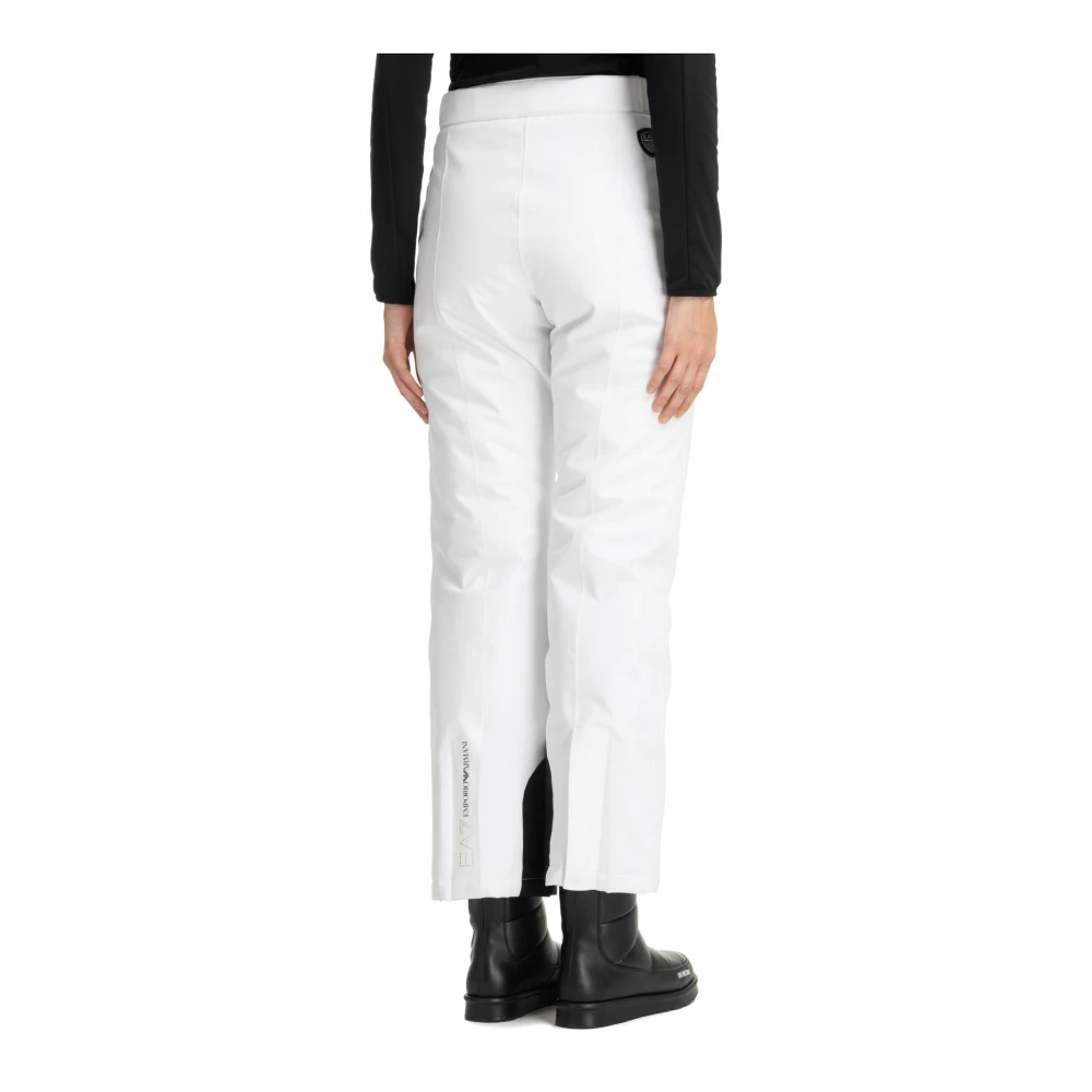 Emporio Armani EA7 Hoge Taille Ski Broek Effen Logo White Dames