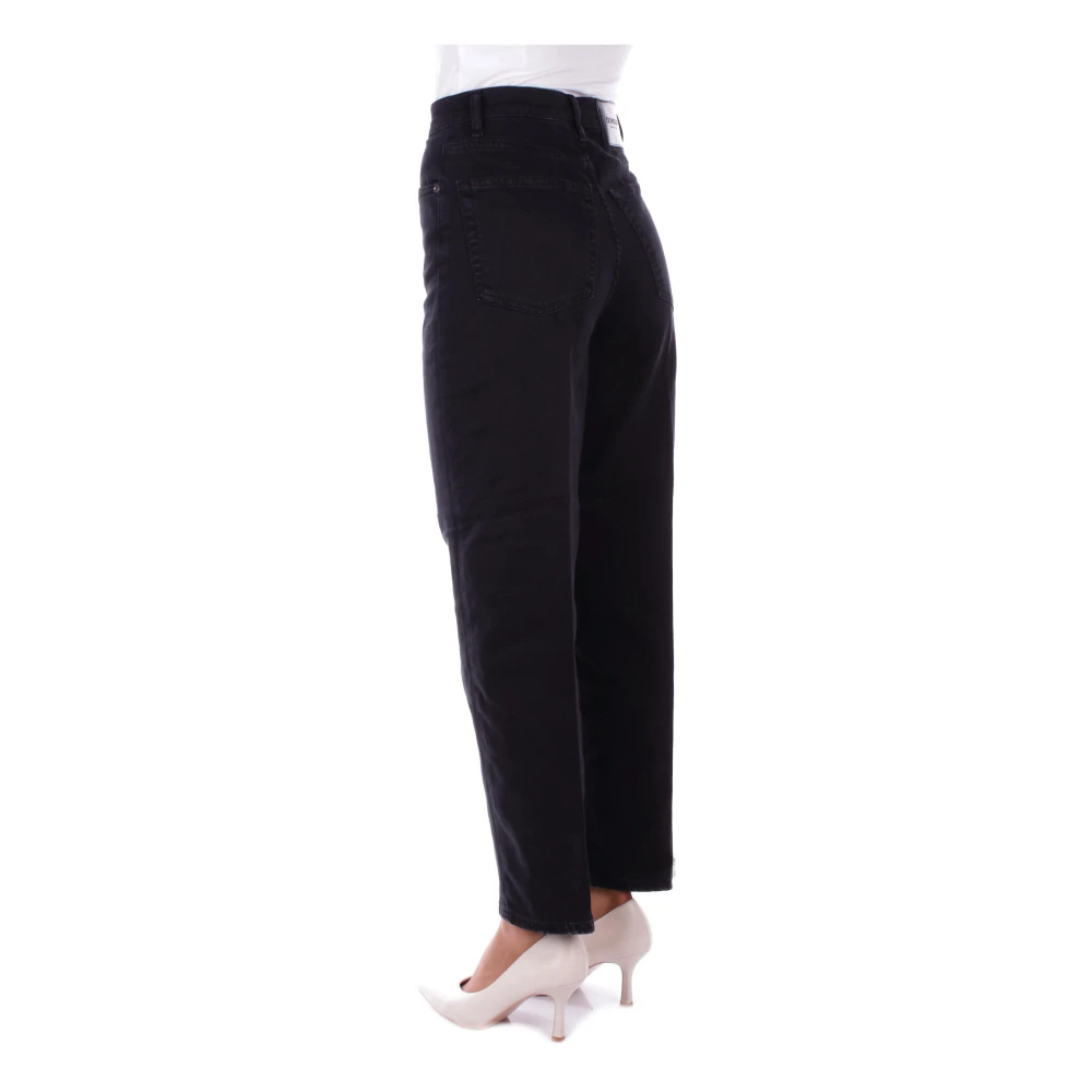 Dondup Zwarte broek met logoritssluiting Black Dames