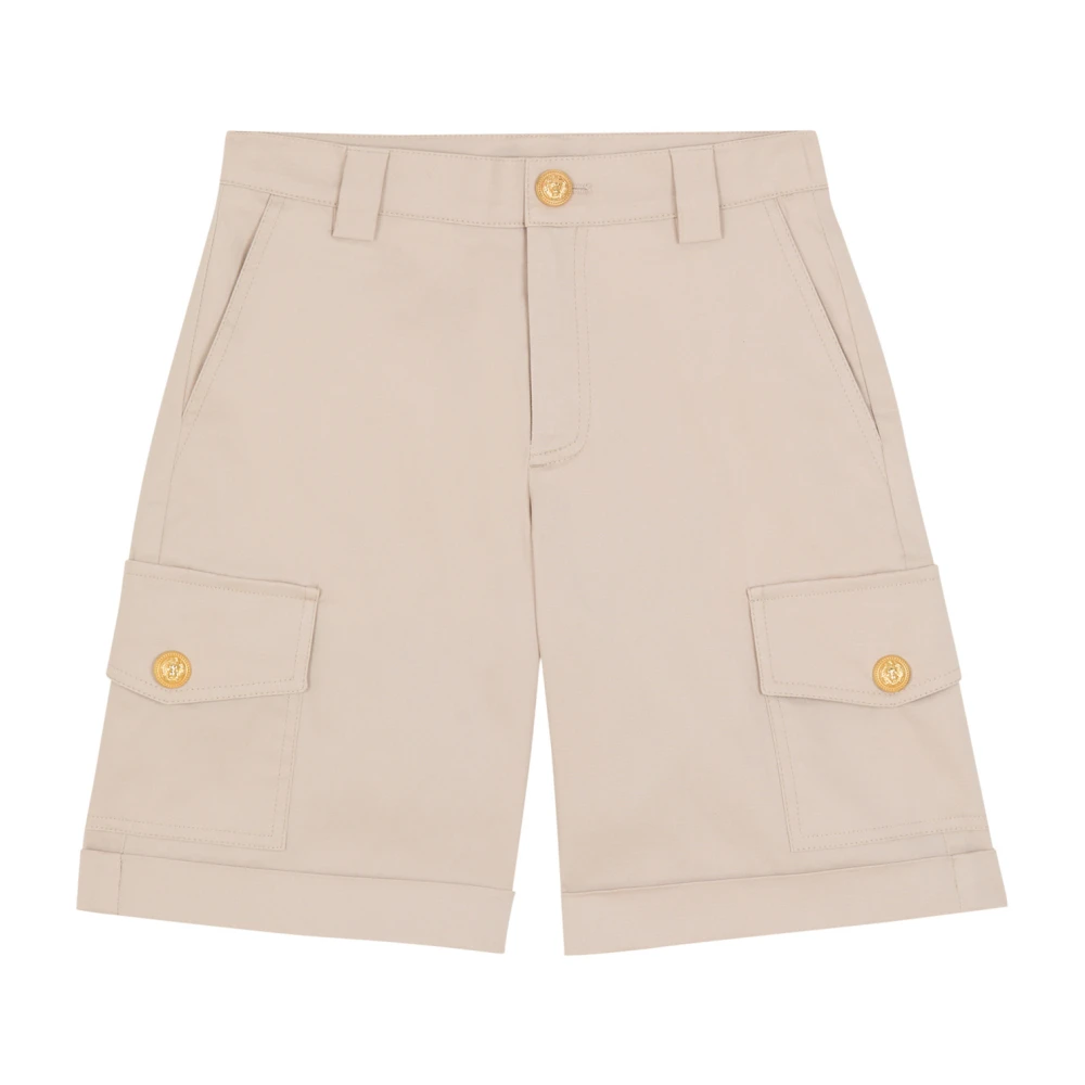 Balmain Unisex Kids Beige Cargo Bermuda Shorts - Shorts - 6 Y - Kids