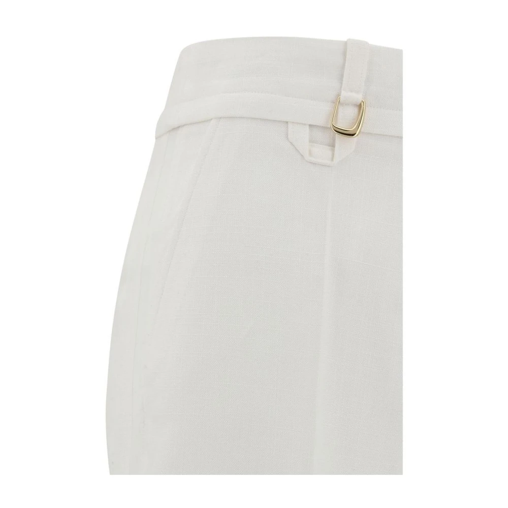 Jacquemus Gouden Linnen Broek met Rechte Pijp White Dames