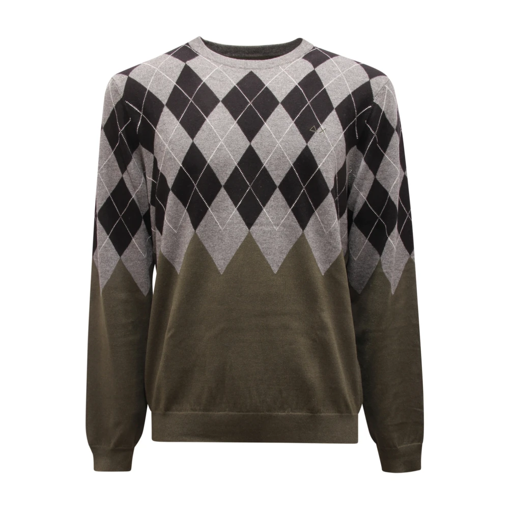 Sun 68 Maglioncino Girocollo Rombi Verde Uomo M - Immagine 2