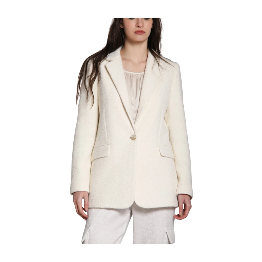 Mason's Women's Beige Bouclé Wool Blend Blazer - Blazers - M - Jackets