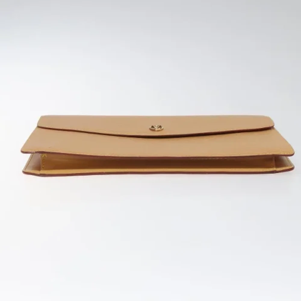 Louis Vuitton Vintage Pre-owned Leather clutches Beige Dames