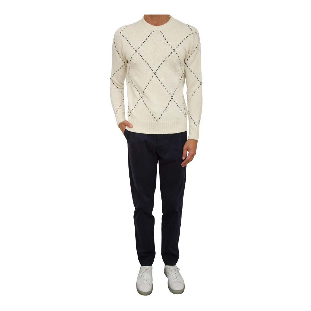 Eleventy Ivoor Ronde Hals Sweater Beige Heren