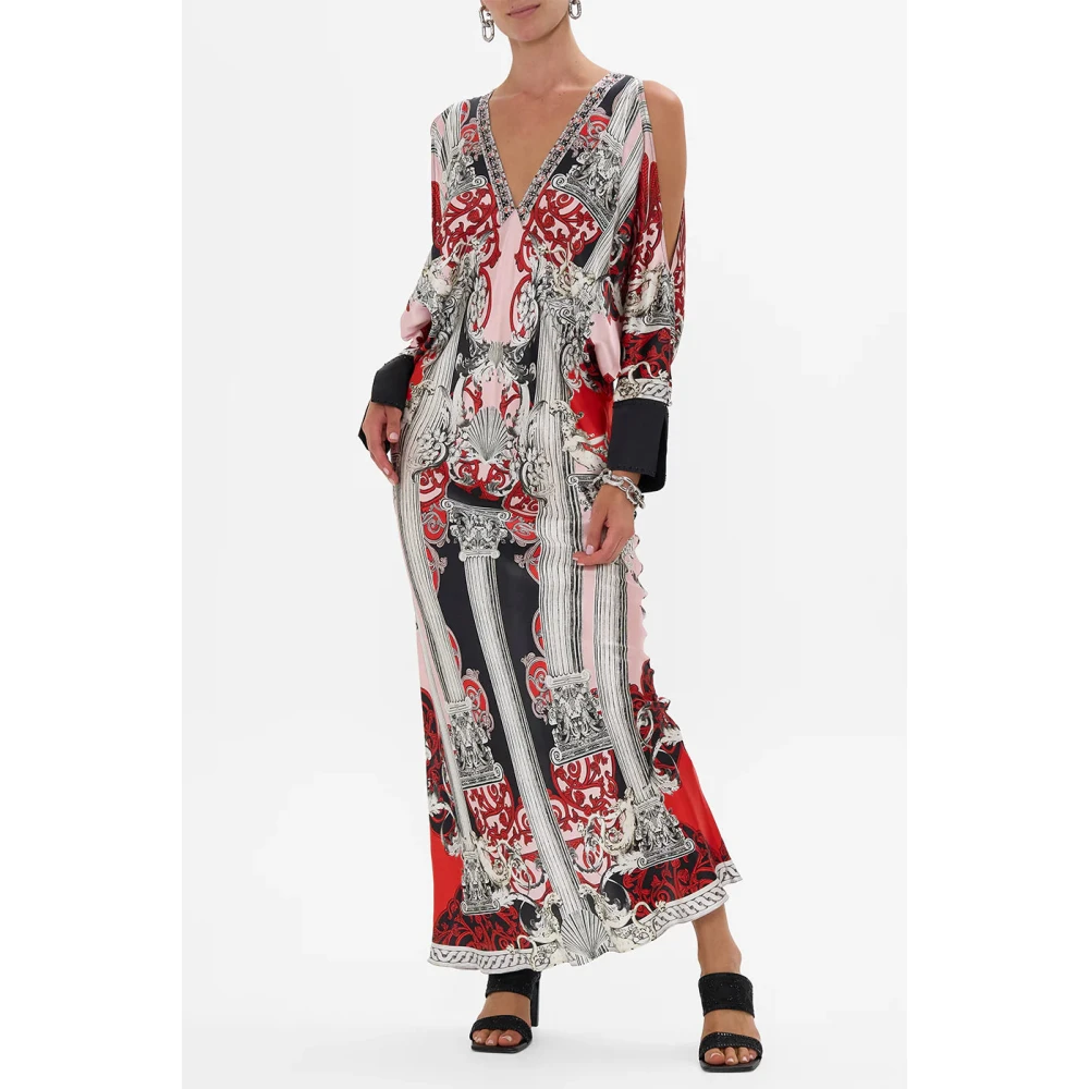 Camilla Medusa Plunge Zijden Maxi Jurk Multicolor Dames