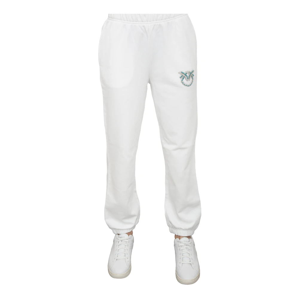Pinko Women's White Joggers Casual Style - Sweatpants - M - Trousers