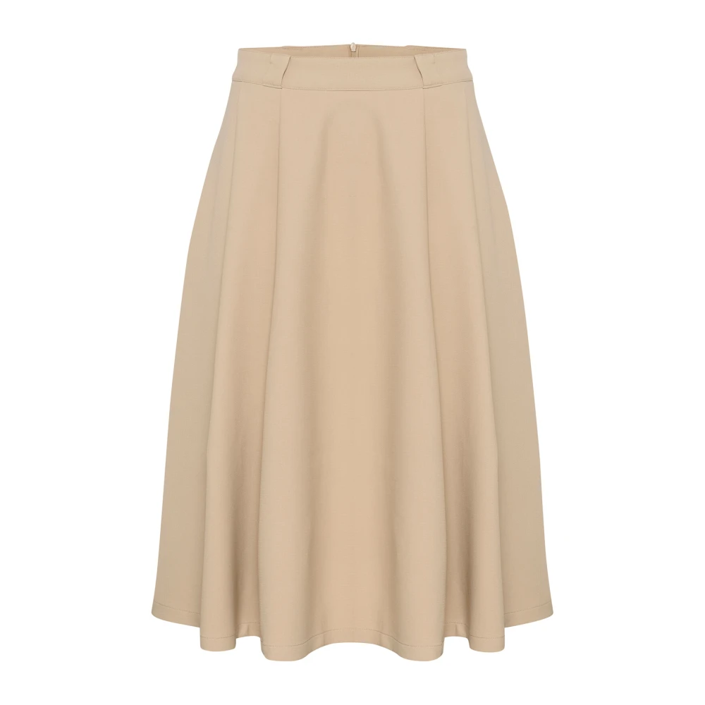 My Essential Wardrobe Beige Midirok Maganmw Skirt Beige Dames