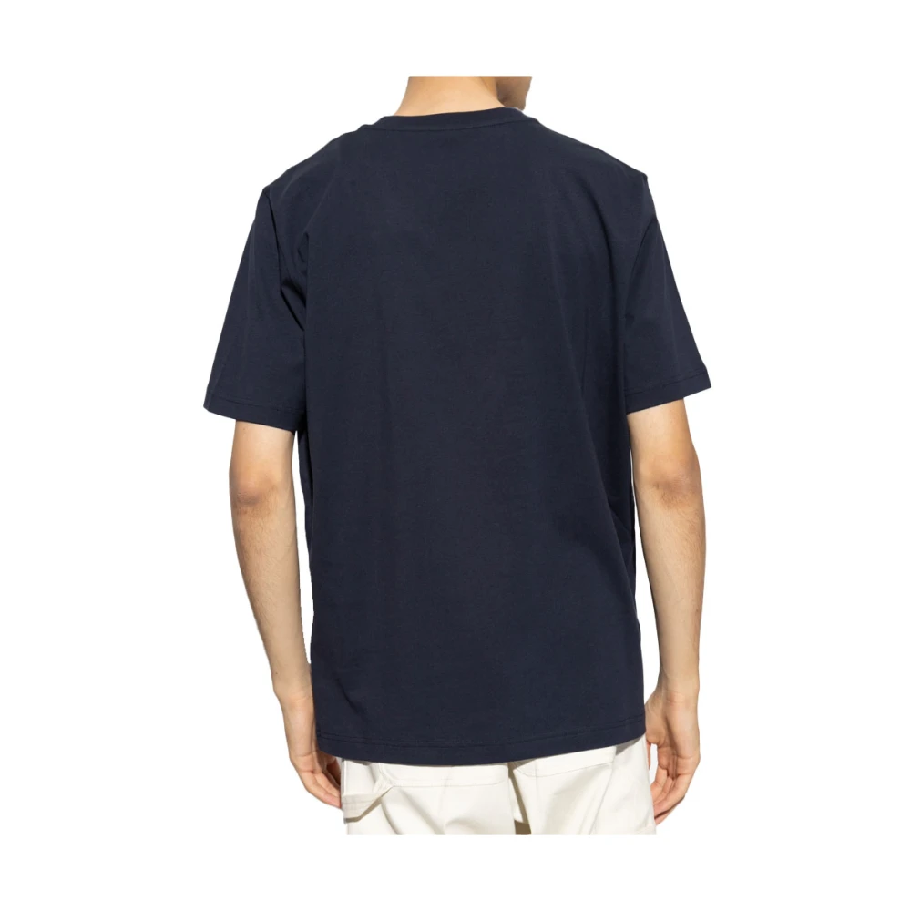 Moncler Navy Crew Neck T-shirt met Logo Blue Heren