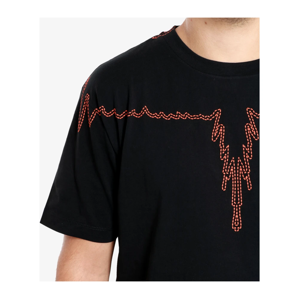 Marcelo Burlon Contrasterende Vleugels Katoenen T-shirts en Polos Black Heren