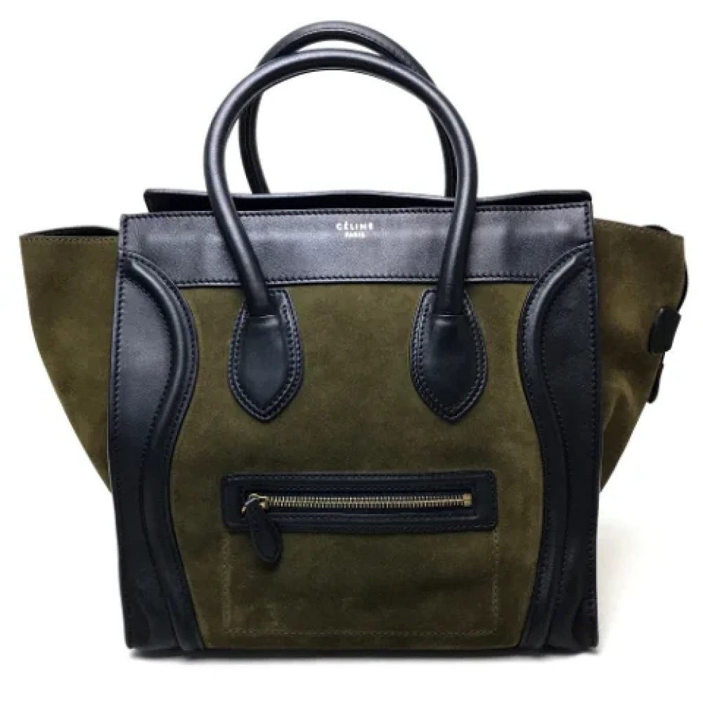 Celine Vintage Pre-owned Leather totes Green Dames