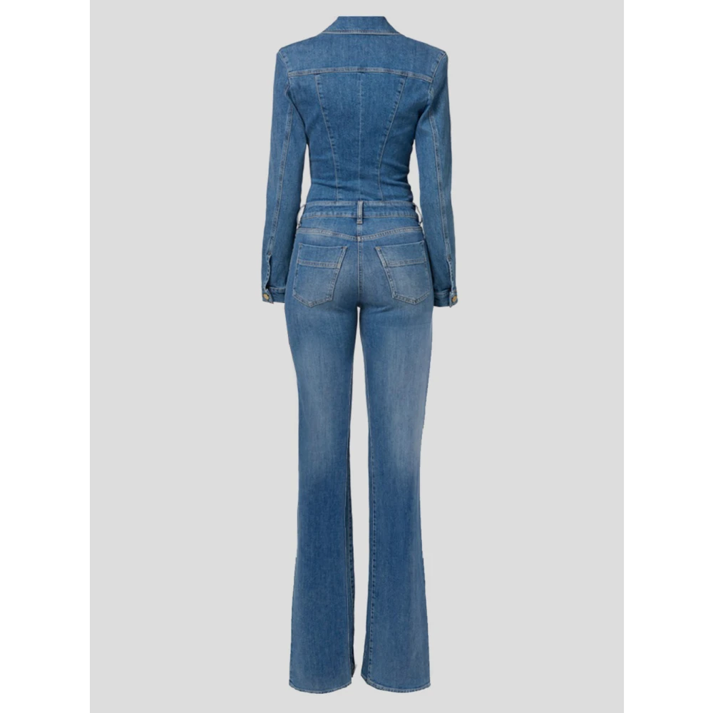 Elisabetta Franchi Stijlvolle Denim Jumpsuit voor Vrouwen Blue Dames