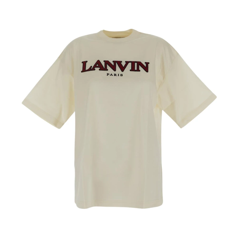 Lanvin Logo T-shirt Beige Dames
