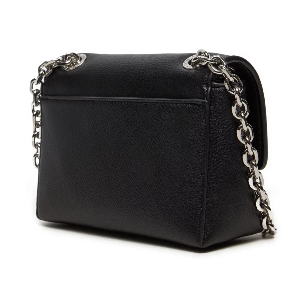 Calvin Klein Logo Schoudertas Zwart PU Leer Black Dames