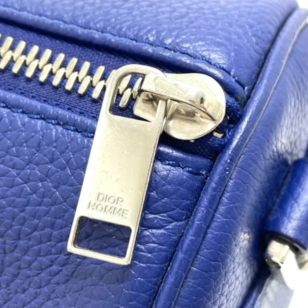 Dior Vintage Pre-owned Leather dior-bags Blue Dames