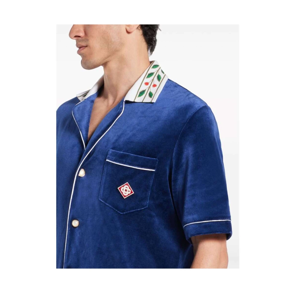 Casablanca Navy Blue Logo Shirt Blue Heren