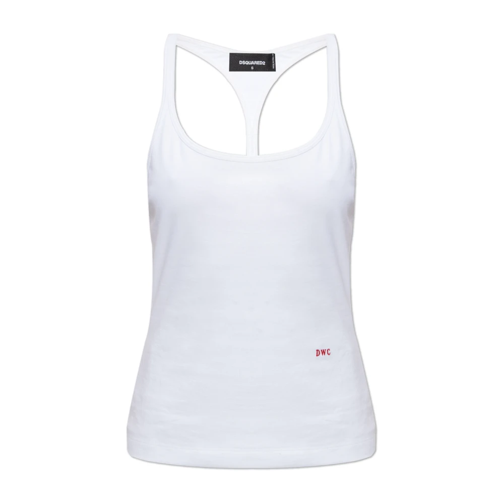 Dsquared2 Women's White Strappy Top - Sleeveless Tops - Xs - Tops