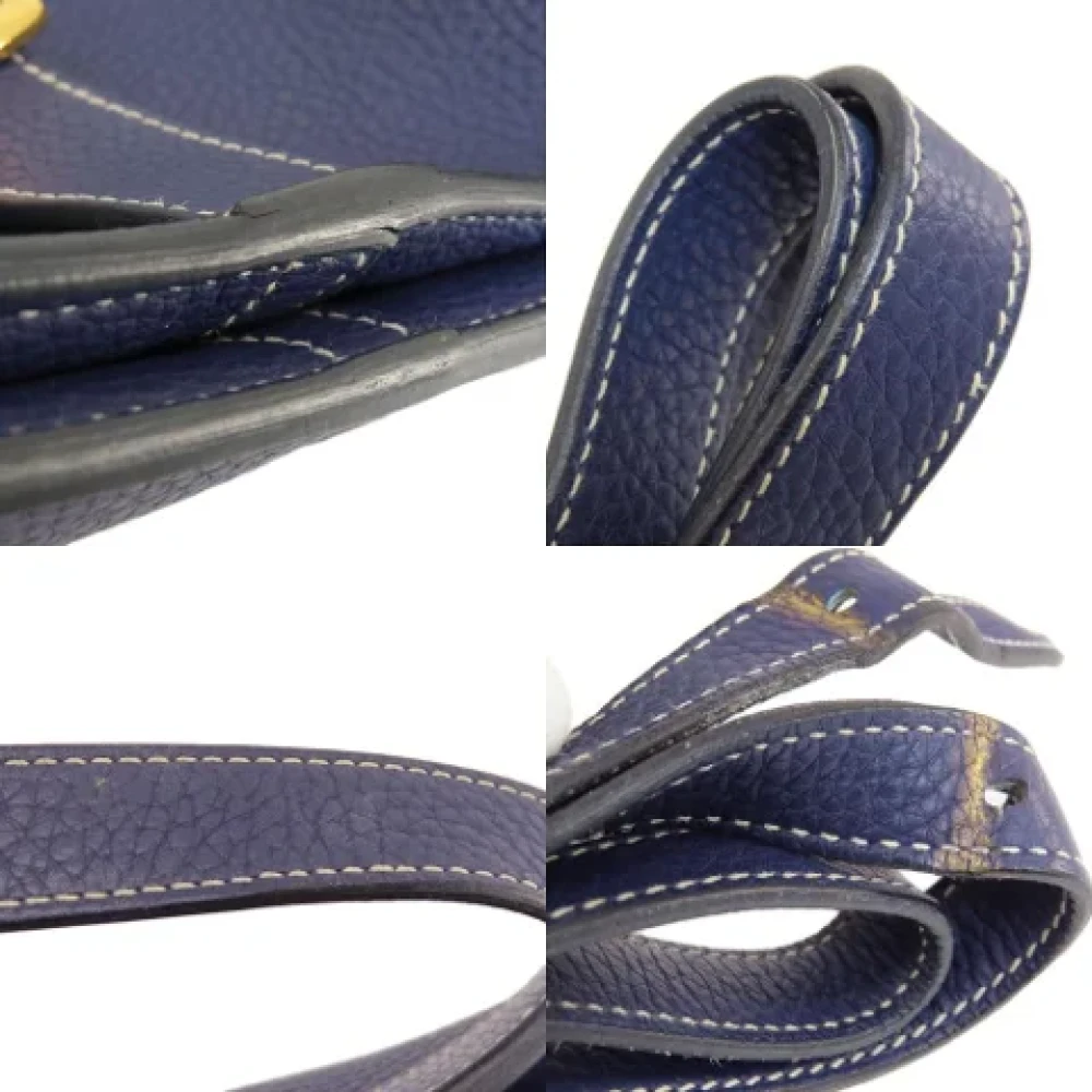 Hermès Vintage Pre-owned Leather hermes-bags Blue Dames