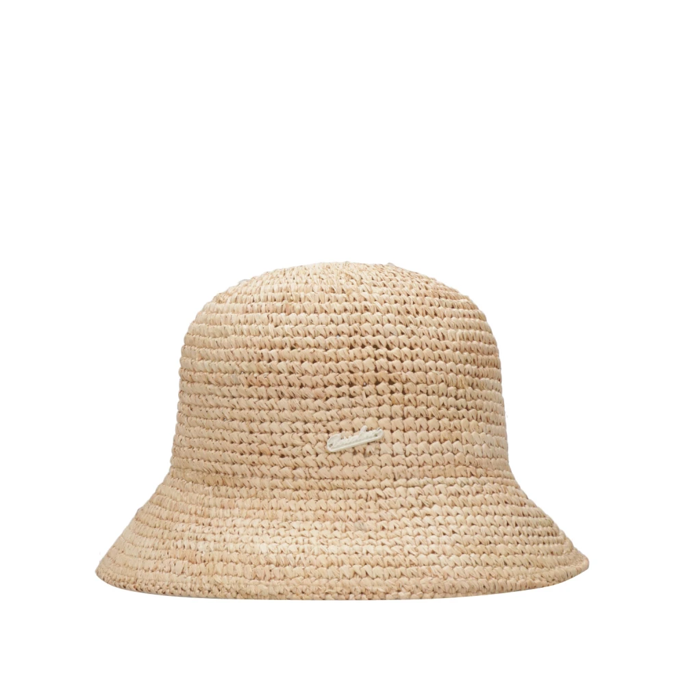 Borsalino Monogram Strohhatt Chaff Stil Beige, Dam