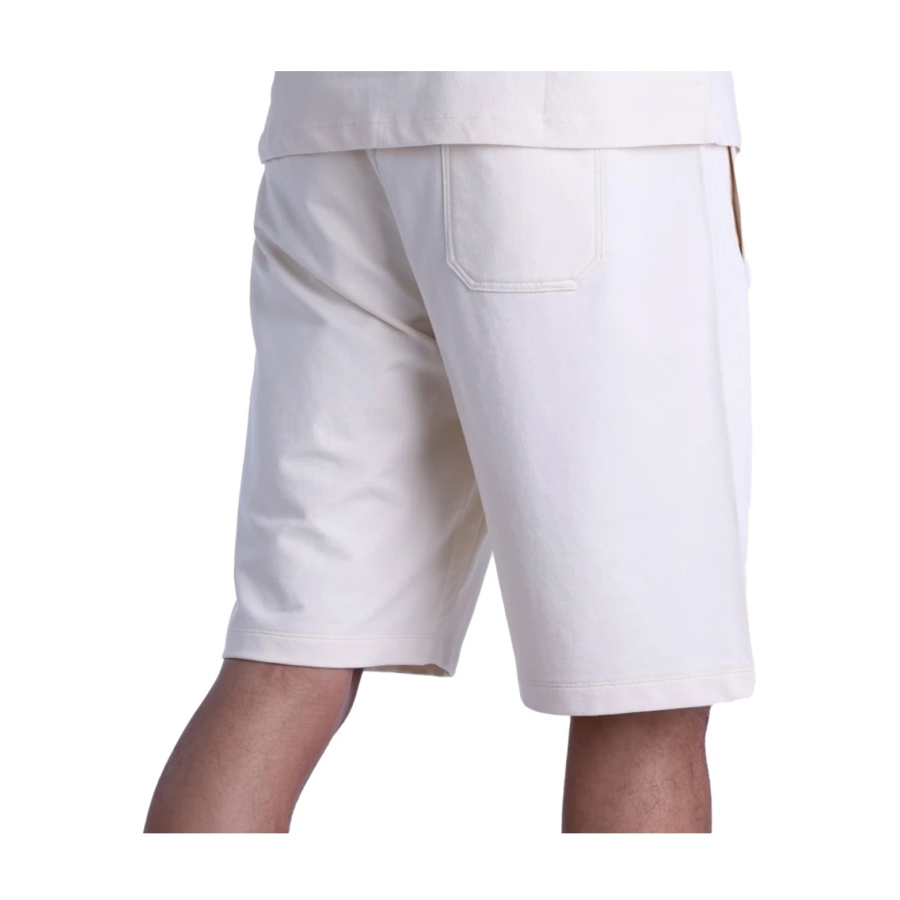 Sergio Tacchini 100% Katoenen Shorts Beige Straight Fit Beige Heren