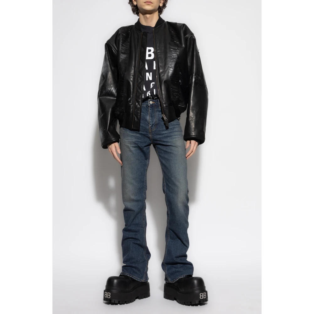 Balenciaga Jeans met logo Blue Heren
