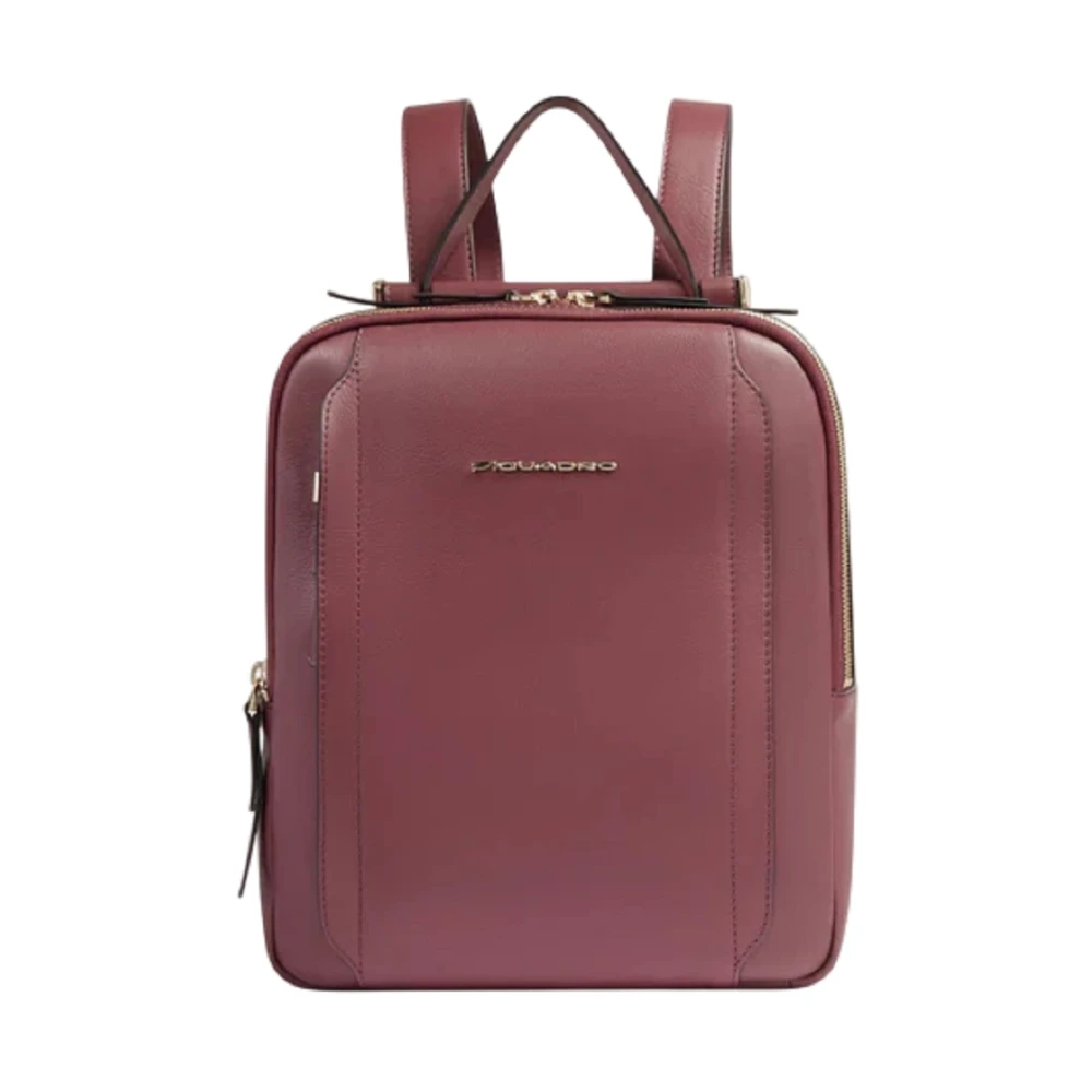 Piquadro Women's Red Backpacks, One Size, Circle Backpack