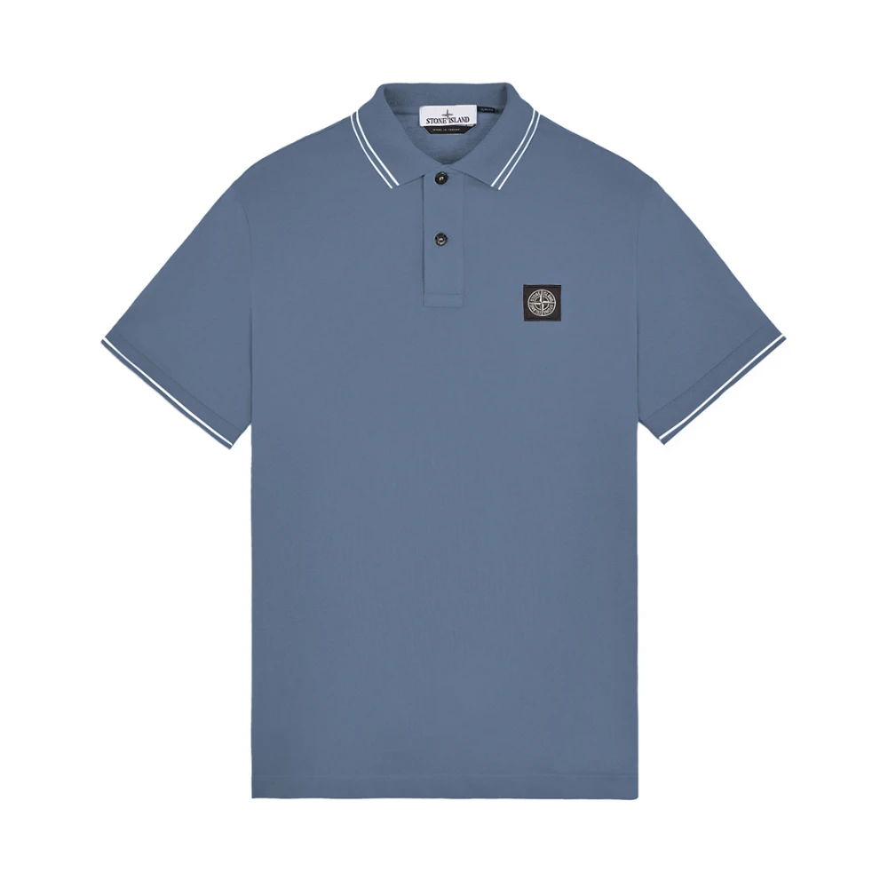 Stone Island Pique Polo Shirt met Logo Blue Heren