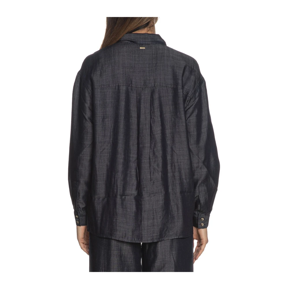 Emporio Armani Blauwe Denim Overhemd Blue Dames