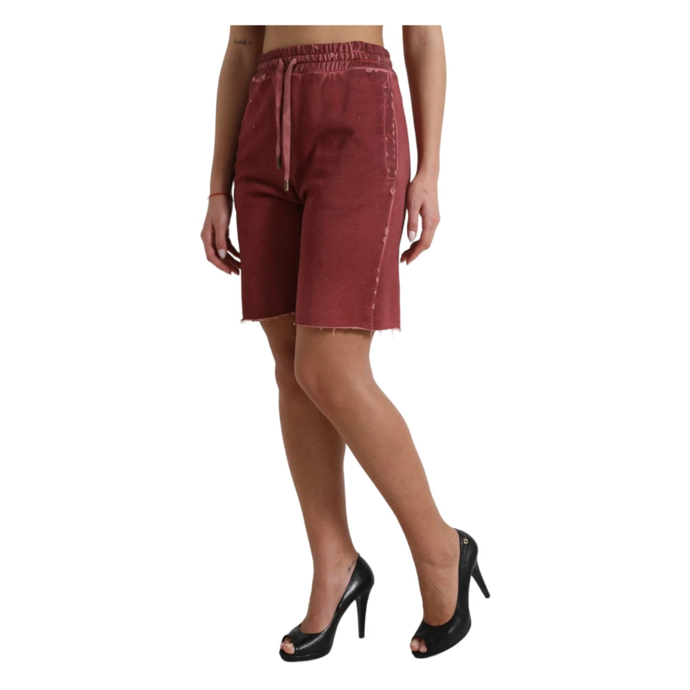 Dolce & Gabbana Luxe High-Waisted Designer Sweatshorts Brown Dames