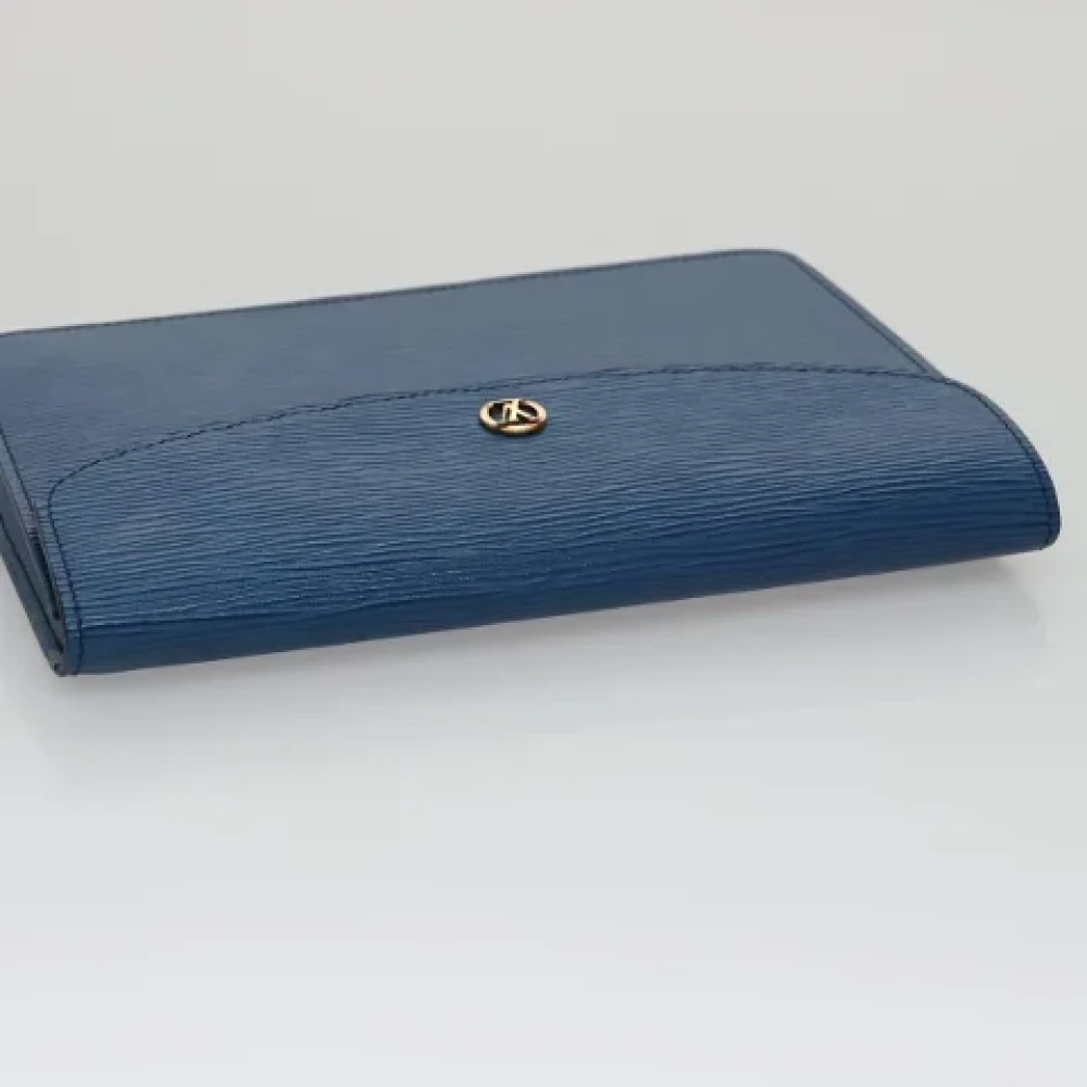Louis Vuitton Vintage Pre-owned Leather clutches Blue Dames