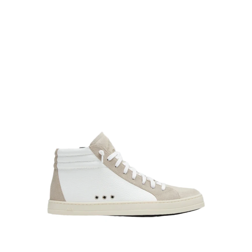 P448 Läder Hi-Top Skate Sneakers White, Dam