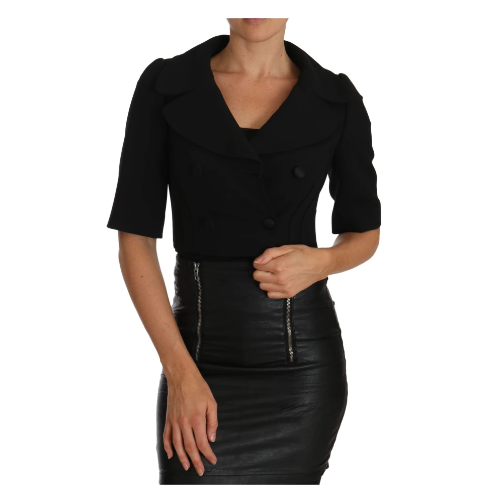 Dolce & Gabbana Women's Black Blazers, 2XS, Elegant Wool Short Blazer