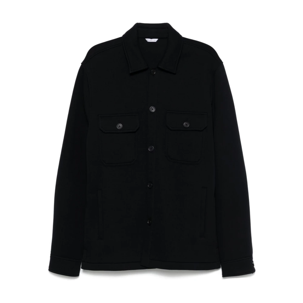 Manuel Ritz Navy Blue Jersey Texture Coat Blue Heren