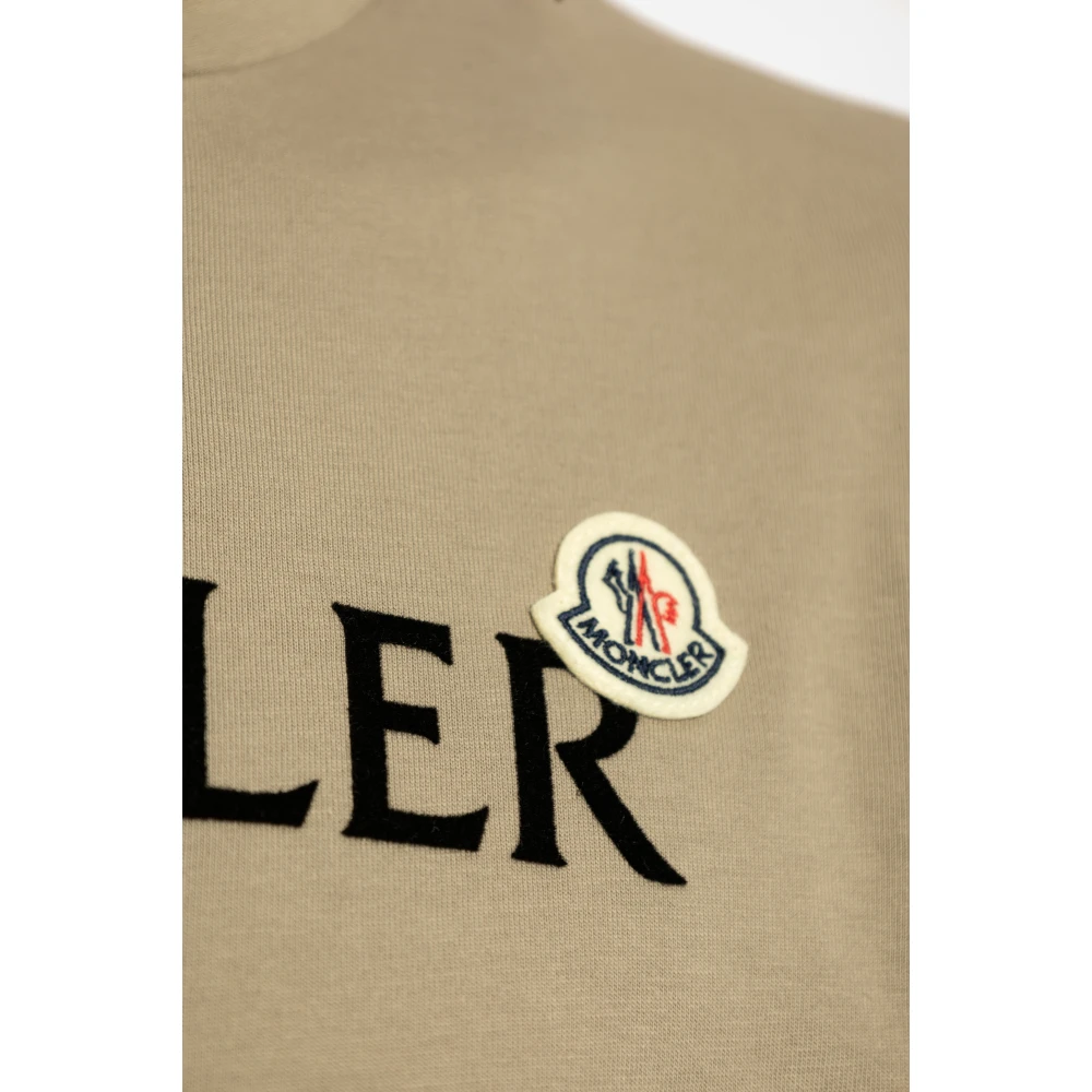 Moncler T-shirt met logopatch Beige Heren