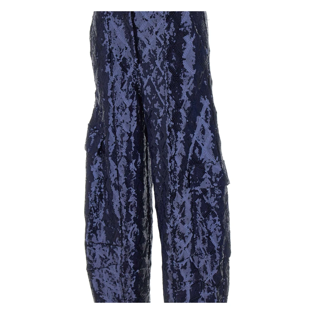 Rotate Birger Christensen Wijde broek Blue Dames