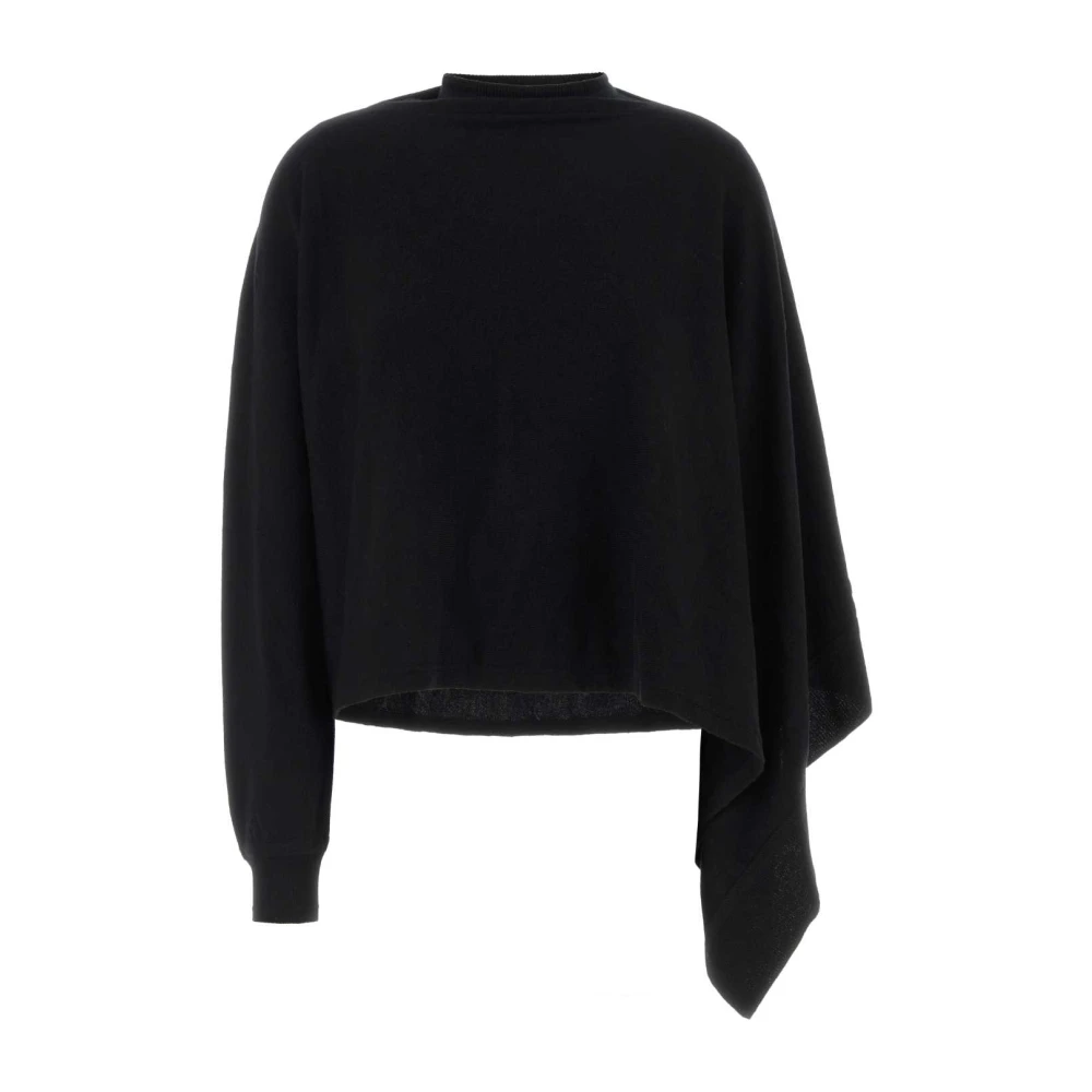 Jil Sander Women's Black Wool Jumper - Round-Neck Knitwear - S - Knitwear