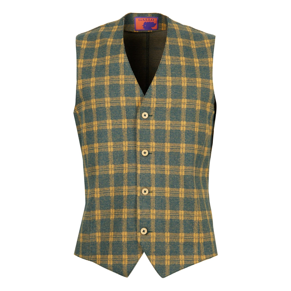 Gallo Gele geruite vest voor heren. Multicolor Heren