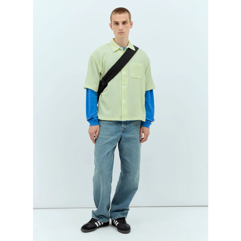 Stüssy Gekreukte Shirt met Textuur Green Heren
