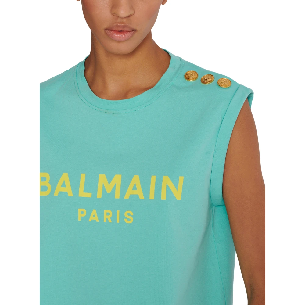Balmain Paris tank top Blue Dames