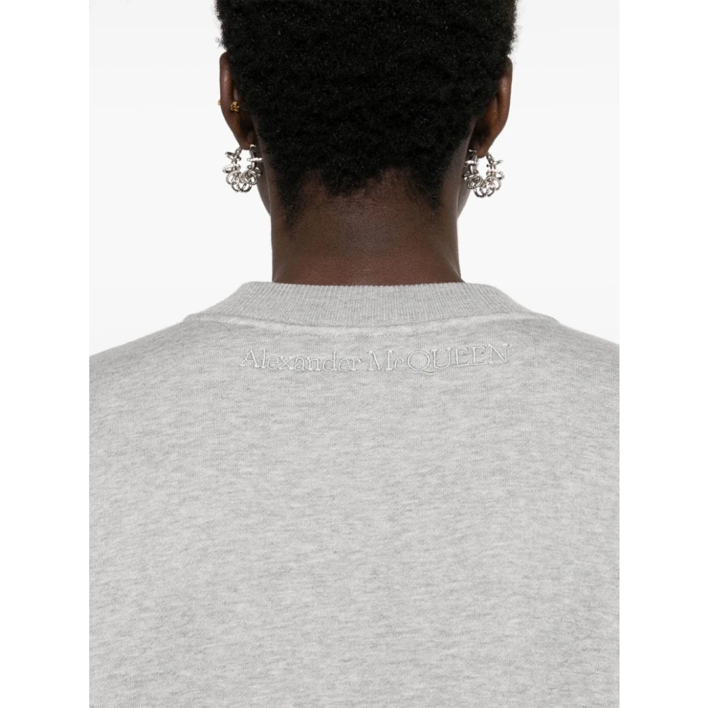 alexander mcqueen Grijze Sweater met Cut-Out Details Gray Dames