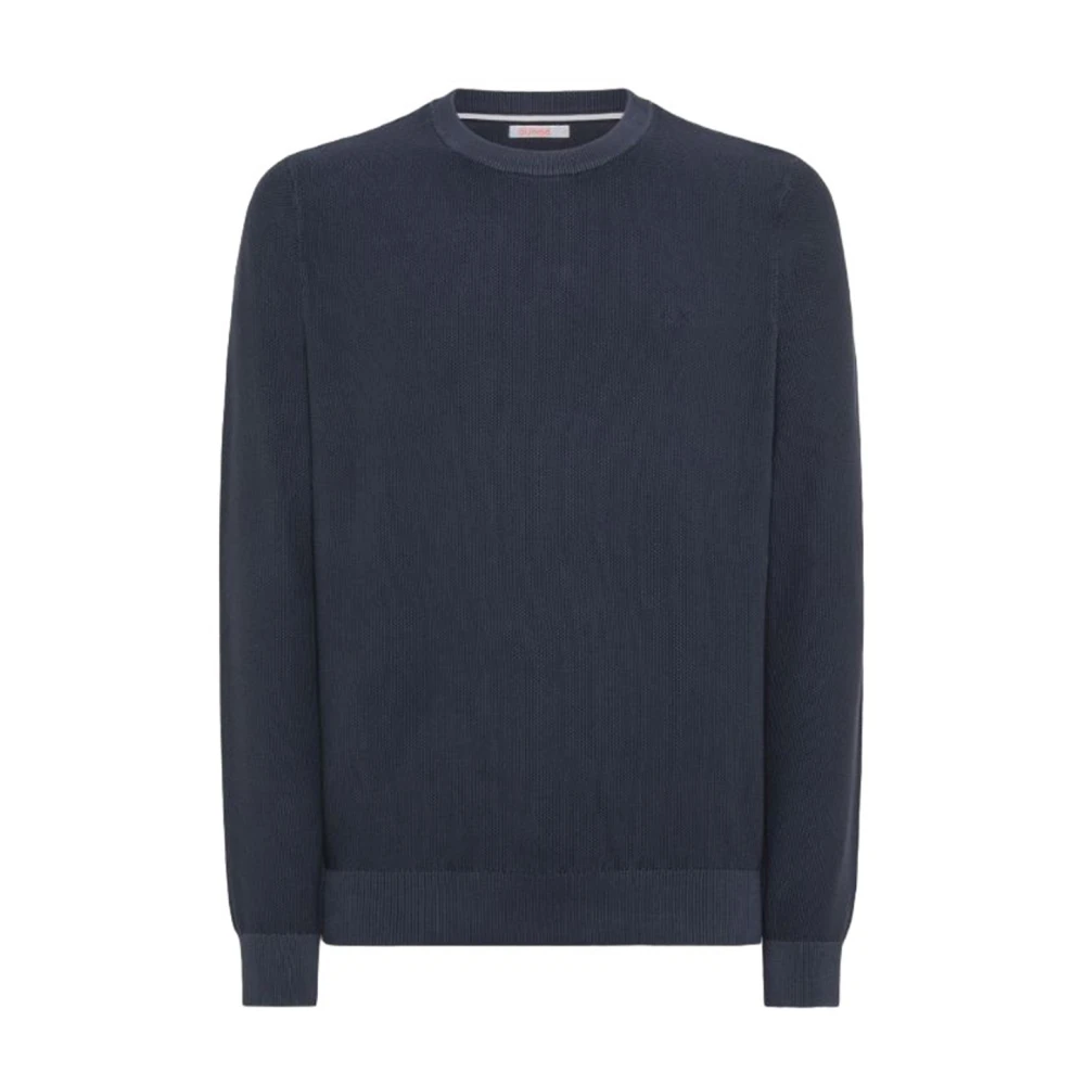 Sun68 Round-neck Knitwear Blue Heren
