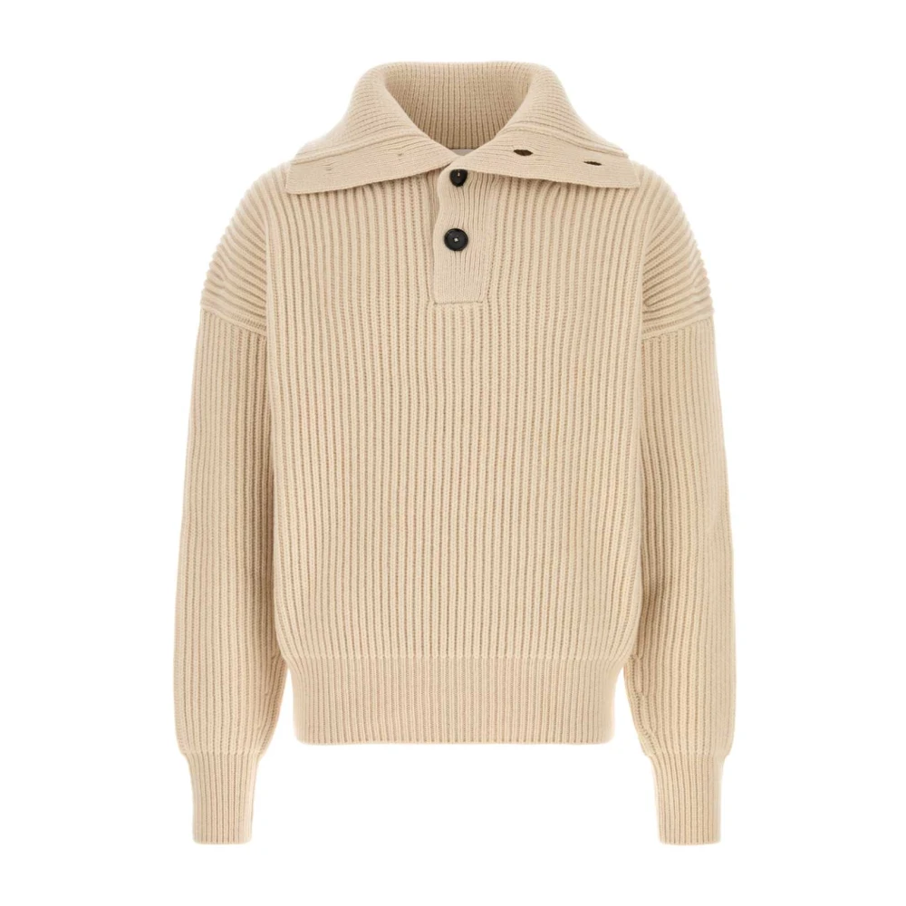 Alexander McQueen Mjuk Cashmere Tröja i Sand Beige, Herr