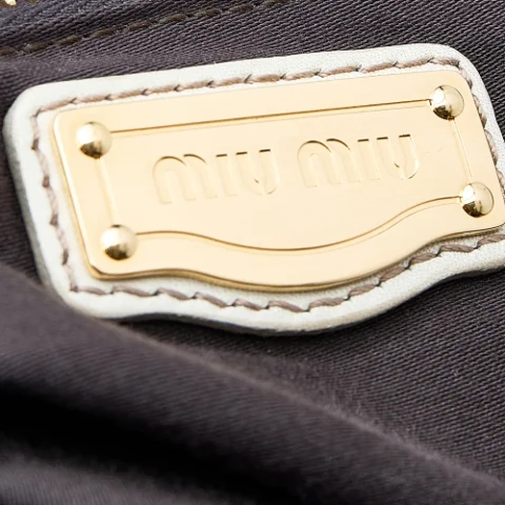 Miu Pre-owned Leather shoulder-bags Beige Dames