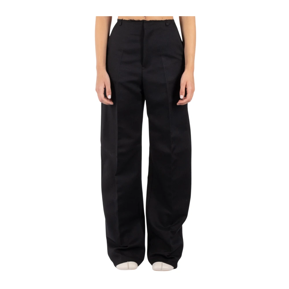 MM6 Maison Margiela Zwarte polyester broek Black Dames