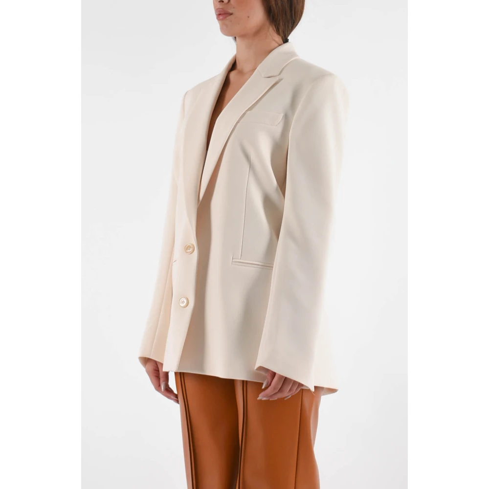 PATRIZIA PEPE Twill overjas met stretchstof Beige Dames