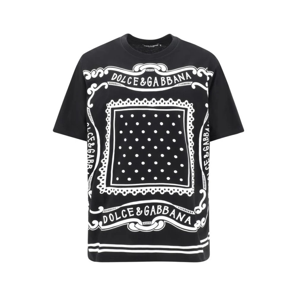 Dolce & Gabbana Maxi-Print Katoenen T-Shirt Black Heren