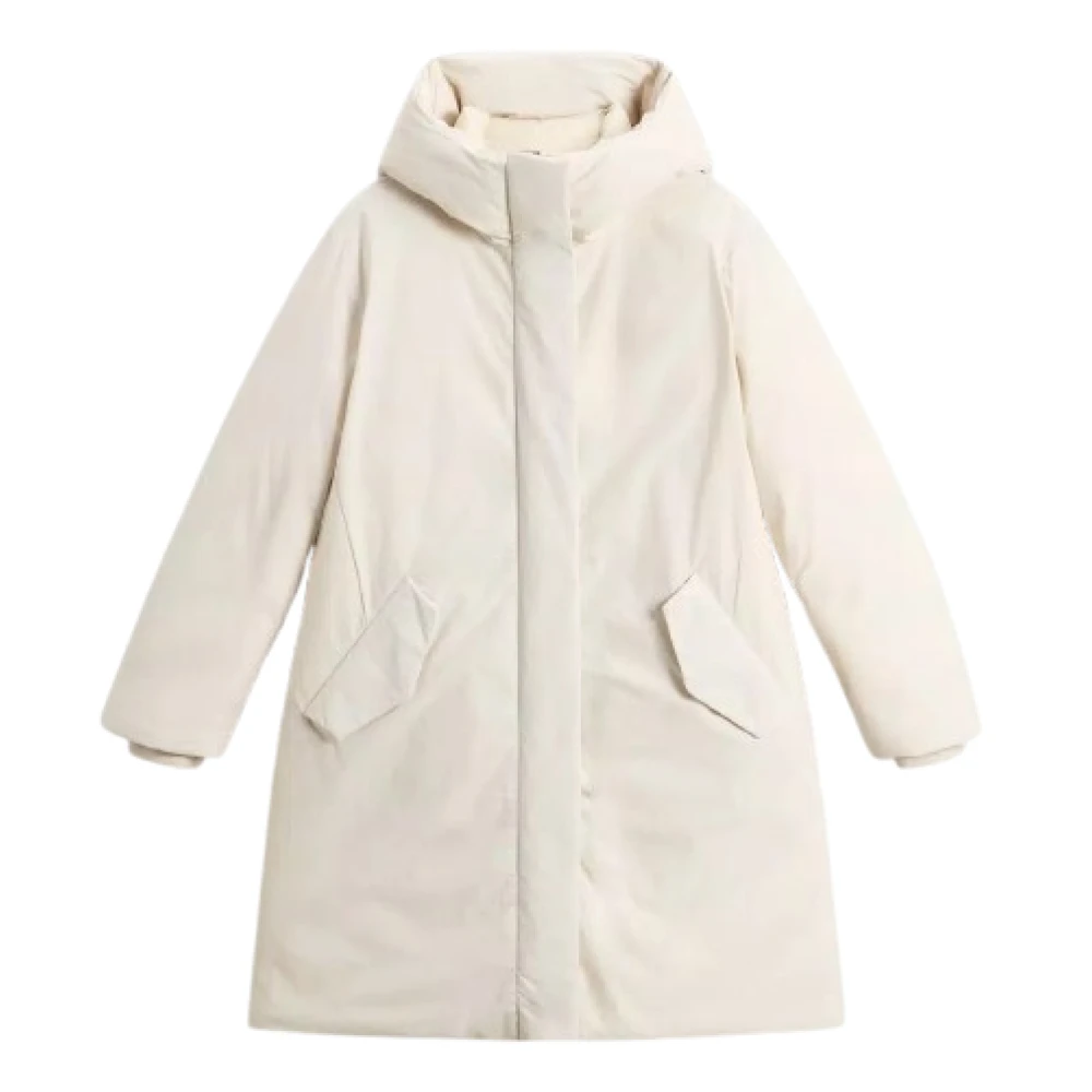 Woolrich Luxe Cocoon Parka in Milky Cream Beige Dames