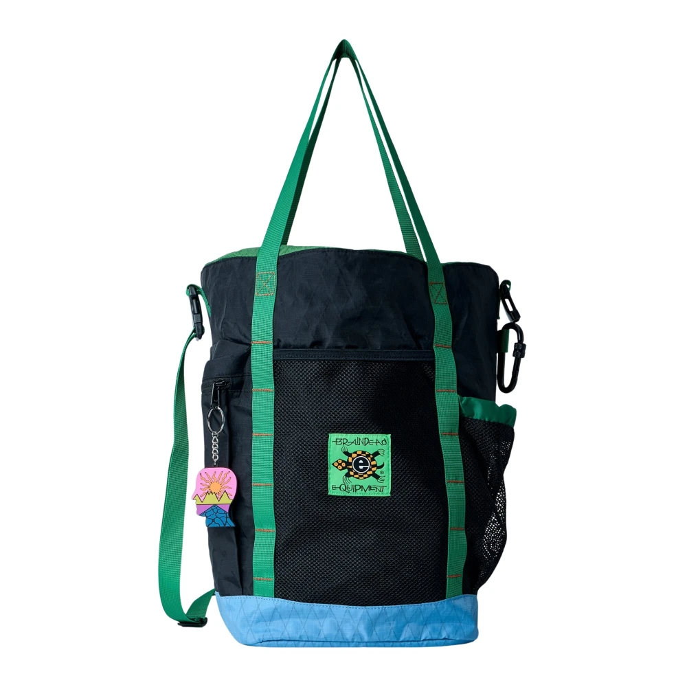 Brain Dead Black Shopping Bags, Male, One Size, Mesh Pocket Tote Bag