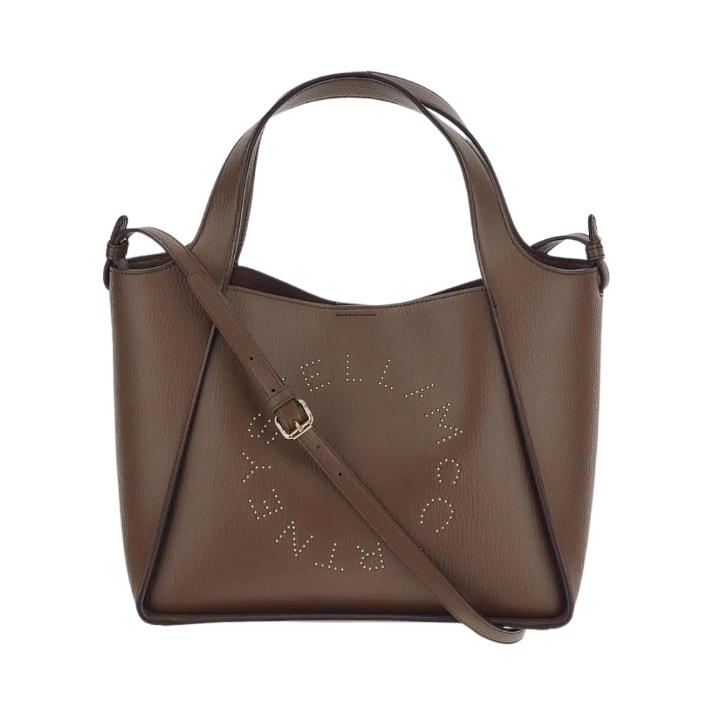 Stella Mccartney Kunstleren Tote Tas Logo Brown Dames