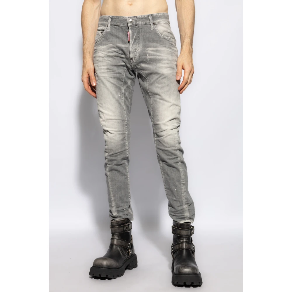 Dsquared2 `Tidy Biker` Jeans Gray Heren